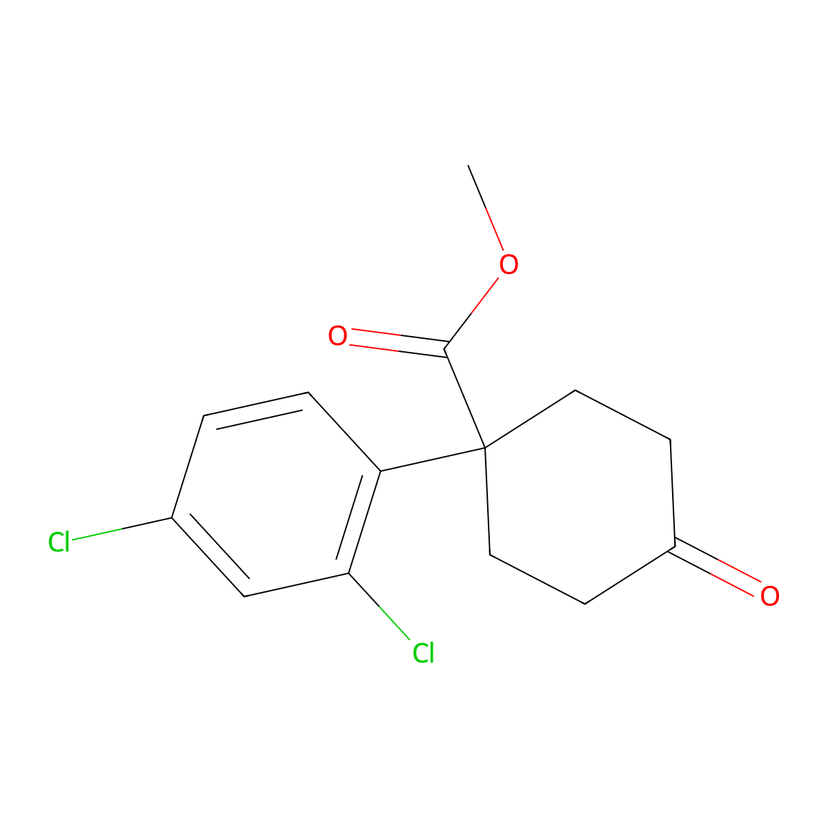 Methyl 1-(2,4-Dichlorophenyl)-4-oxocyclohexanecarboxylate molecular structure, CAS 1408058-16-1