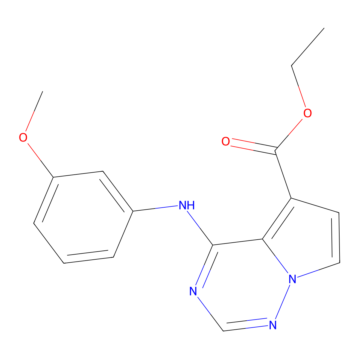 Ethyl 4-((3-methoxyphenyl)amino)pyrrolo[2,1-F][1,2,4]triazine-5-carboxylate molecular structure, CAS 1408064-99-2
