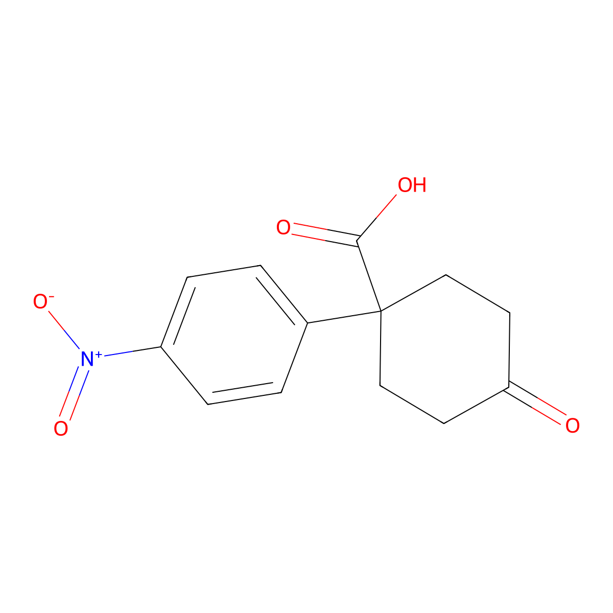1-(4-Nitrophenyl)-4-oxocyclohexanecarboxylic Acid molecular structure, CAS 1408074-40-7