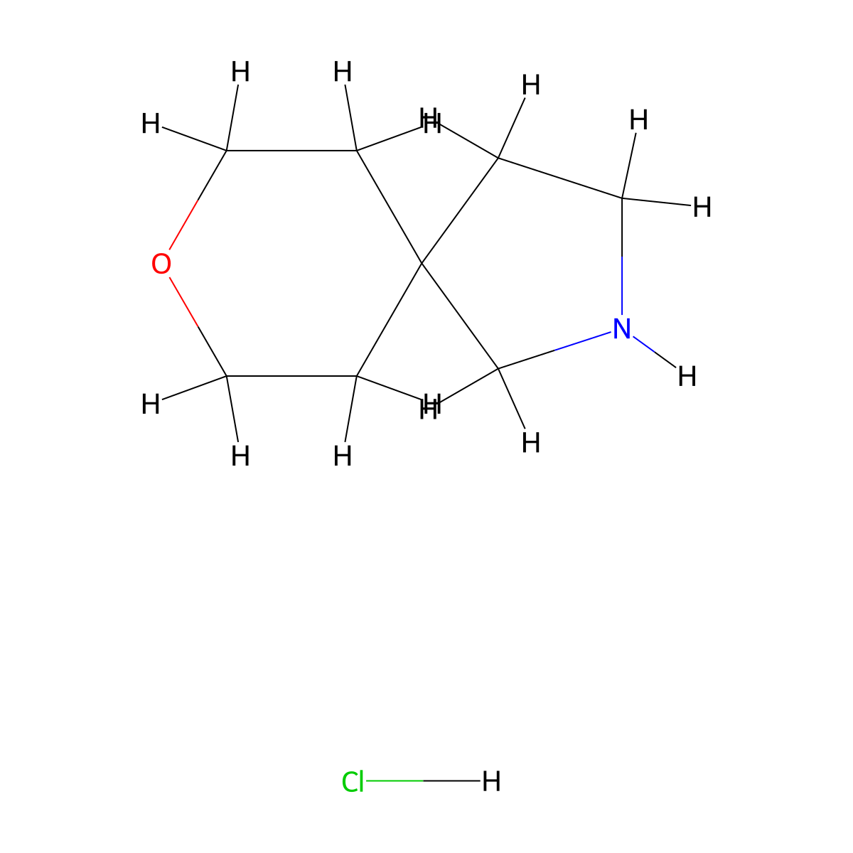 8-Oxa-2-azaspiro(4.5)decane hydrochloride molecular structure, CAS 1408074-48-5