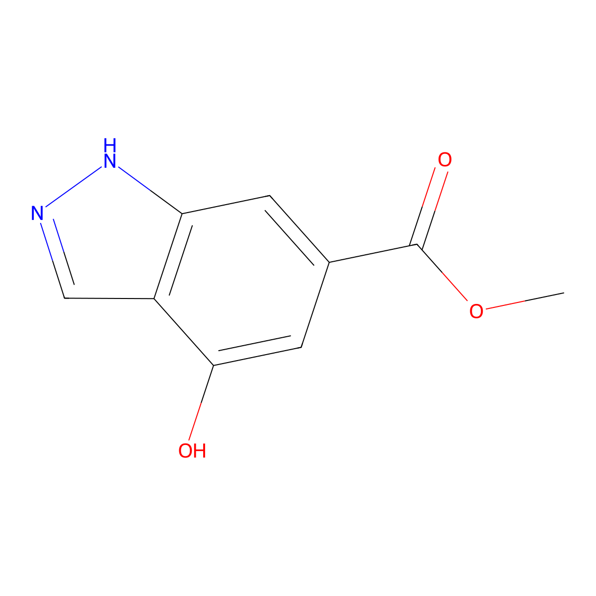 Methyl 4-hydroxy-1H-indazole-6-carboxylate molecular structure, CAS 1408074-52-1