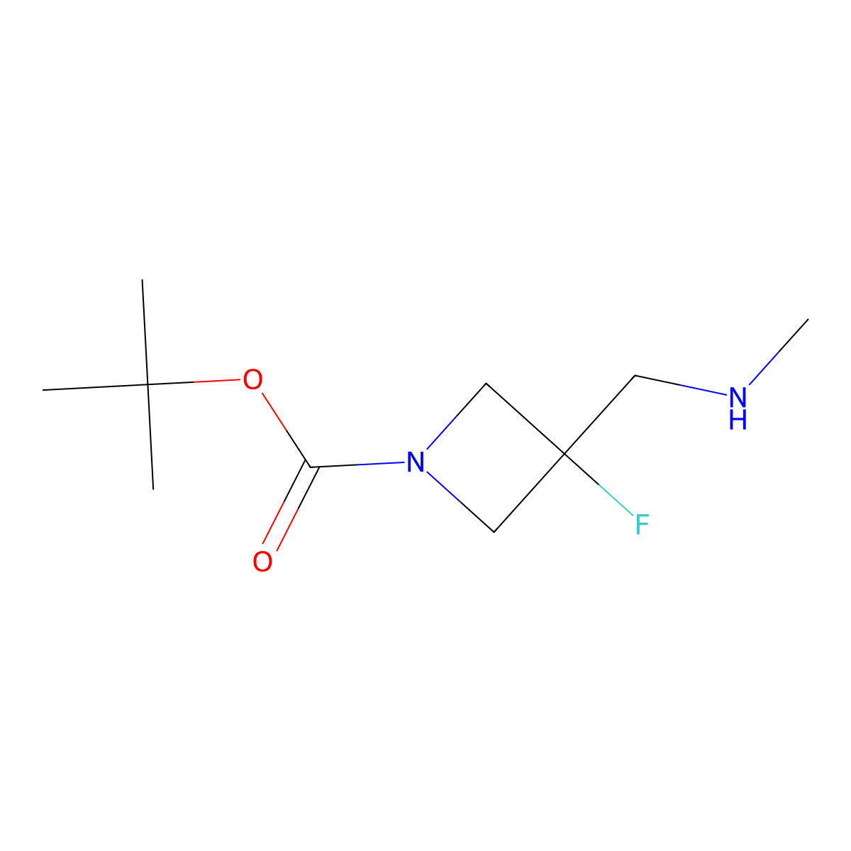 1-Boc-3-(methylaminomethyl)-3-fluoroazetidine molecular structure, CAS 1408074-60-1