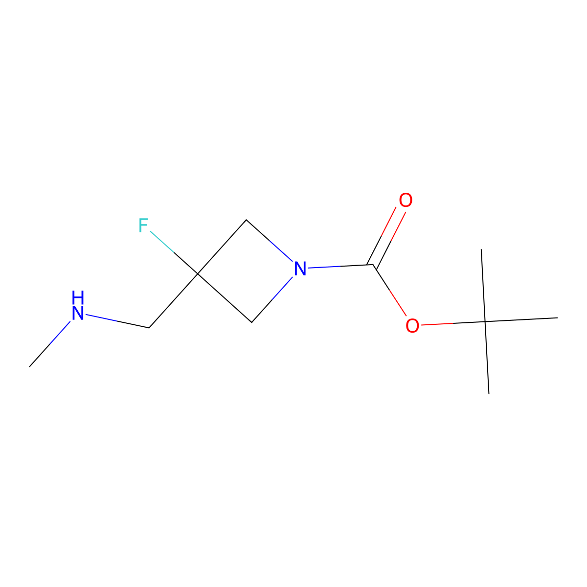 1-Boc-3-(methylaminomethyl)-3-fluoroazetidine molecular structure, CAS 1408074-60-1