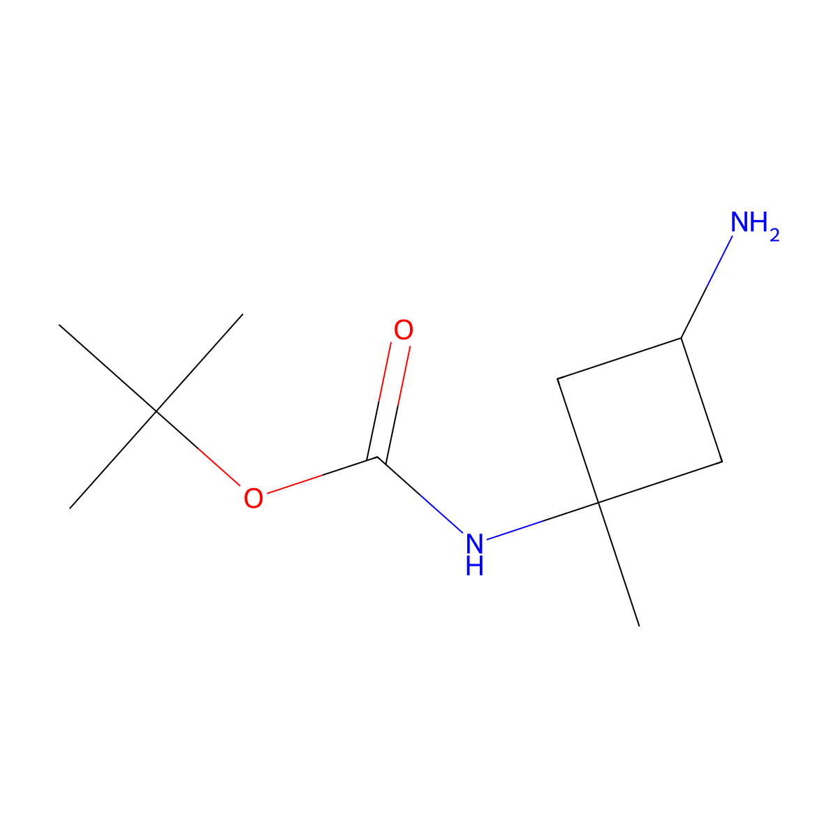 cis-(3-Amino-1-methyl-cyclobutyl)carbamic acid tert-butyl ester molecular structure, CAS 1408074-61-2