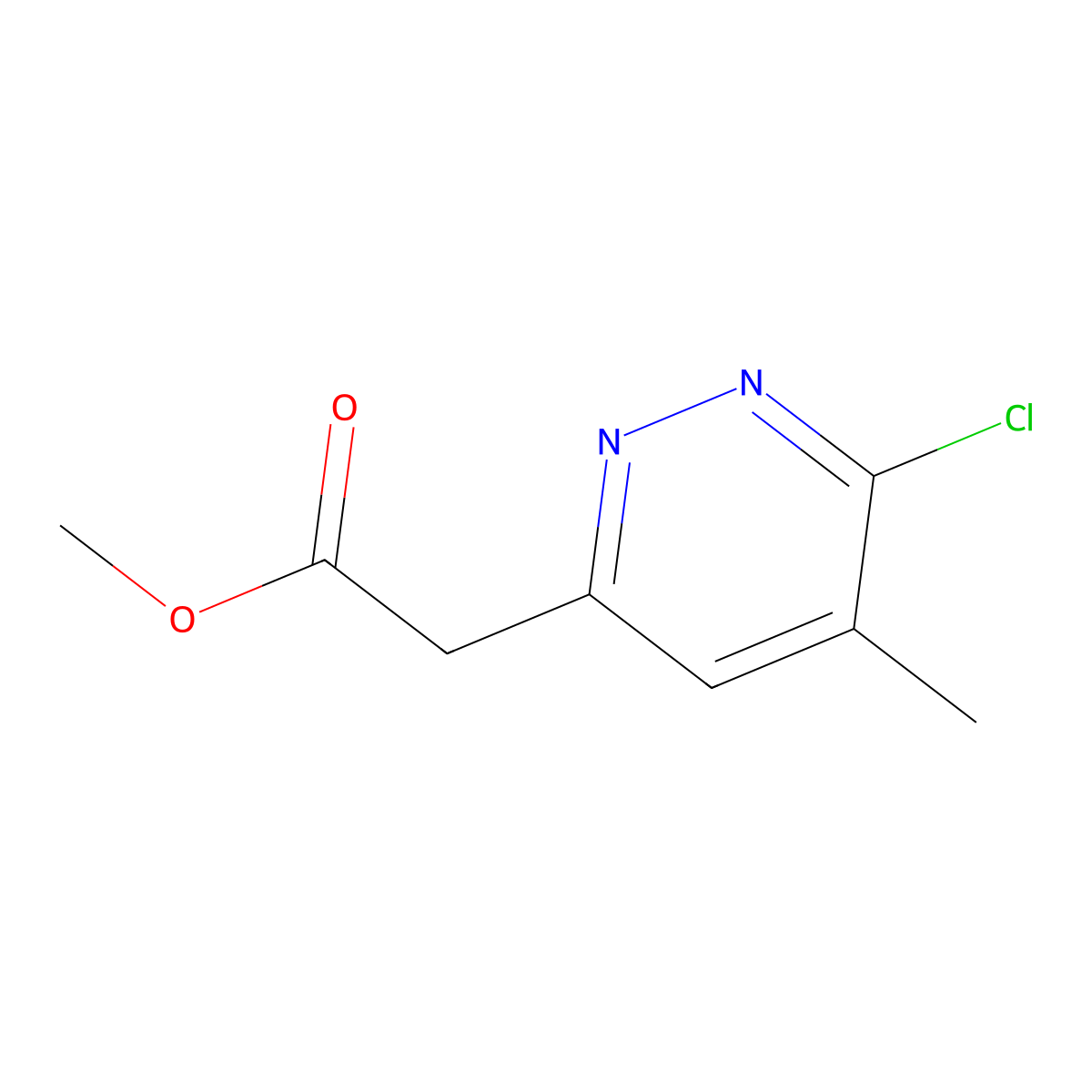 Methyl (6-chloro-5-methyl-pyridazin-3-yl)acetate molecular structure, CAS 1408074-63-4