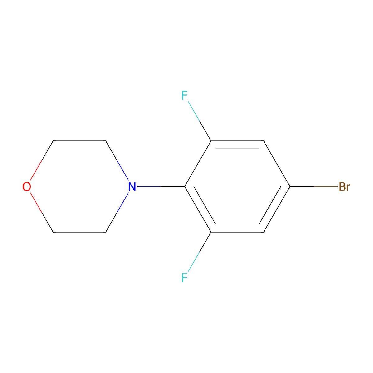 4-(4-Bromo-2,6-difluorophenyl)morpholine molecular structure, CAS 1408074-69-0