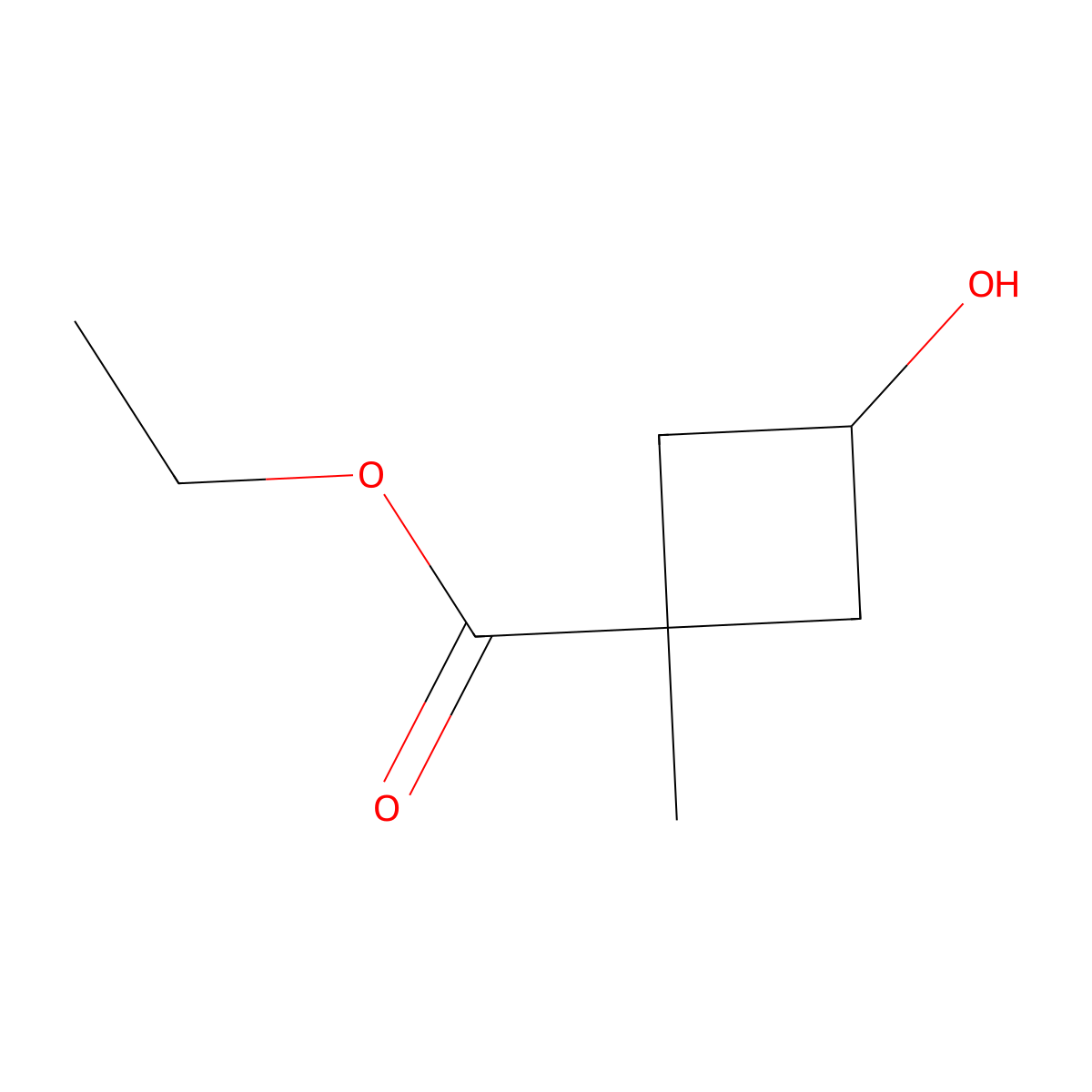 Ethyl (1s,3r)-3-hydroxy-1-methylcyclobutane-1-carboxylate molecular structure, CAS 1408074-72-5