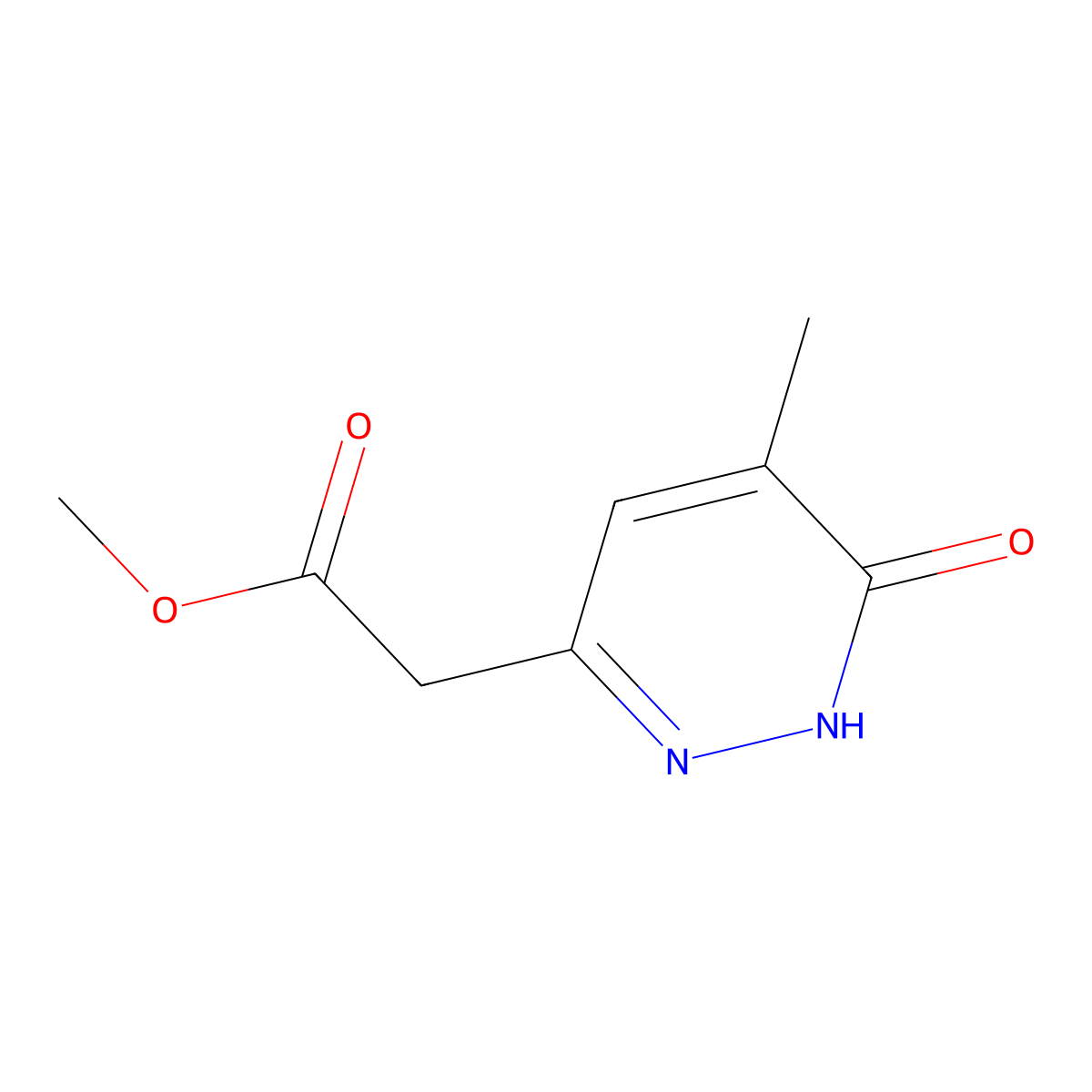 Methyl 2-(5-methyl-6-oxo-1,6-dihydropyridazin-3-yl)acetate molecular structure, CAS 1408074-77-0