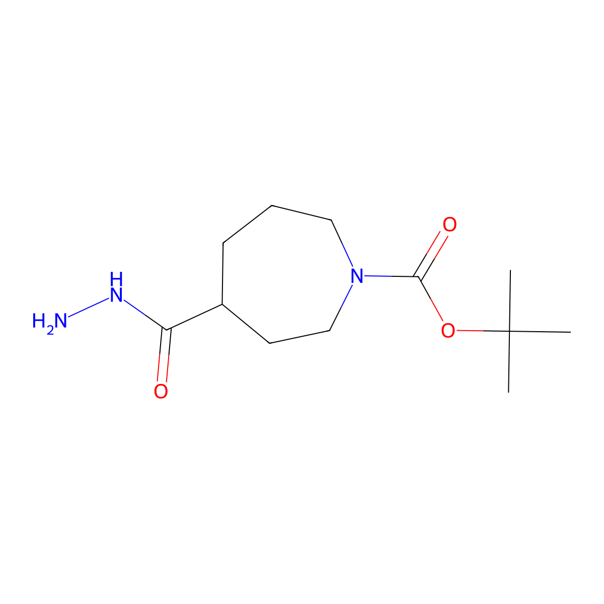 1-Boc-azepan-4-carboxylic acid hydrazide molecular structure, CAS 1408074-80-5