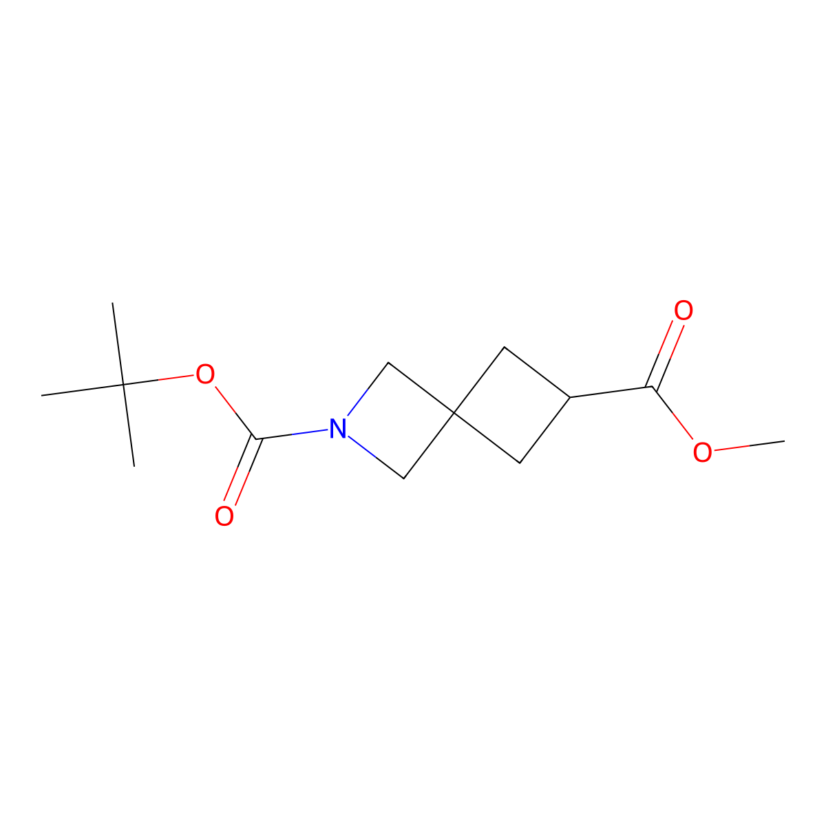 2-Tert-butyl 6-methyl 2-azaspiro[3.3]heptane-2,6-dicarboxylate molecular structure, CAS 1408074-81-6