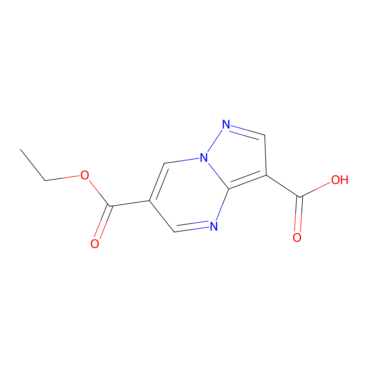 6-(Ethoxycarbonyl)pyrazolo[1,5-a]pyrimidine-3-carboxylic acid molecular structure, CAS 1408074-97-4