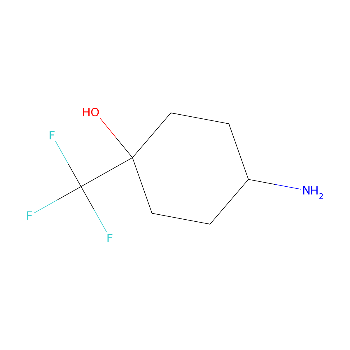 4-Amino-1-(trifluoromethyl)cyclohexan-1-ol molecular structure, CAS 1408075-09-1