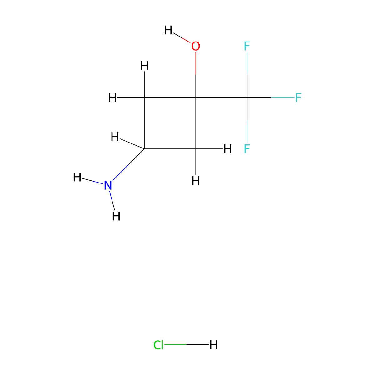 (1s,3s)-3-Amino-1-(trifluoromethyl)cyclobutan-1-ol hydrochloride molecular structure, CAS 1408075-12-6