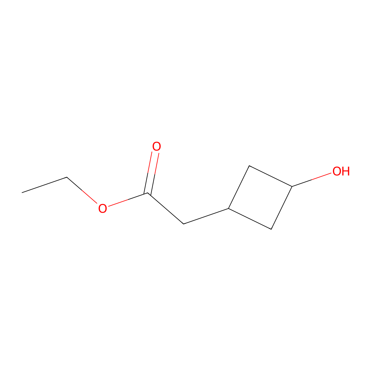 Ethyl 2-(3-hydroxycyclobutyl)acetate molecular structure, CAS 1408075-22-8