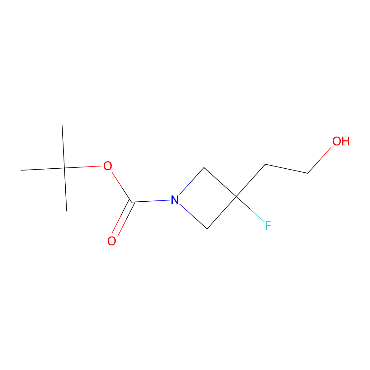 1-Boc-3-fluoro-3-(hydroxyethyl)azetidine molecular structure, CAS 1408075-27-3