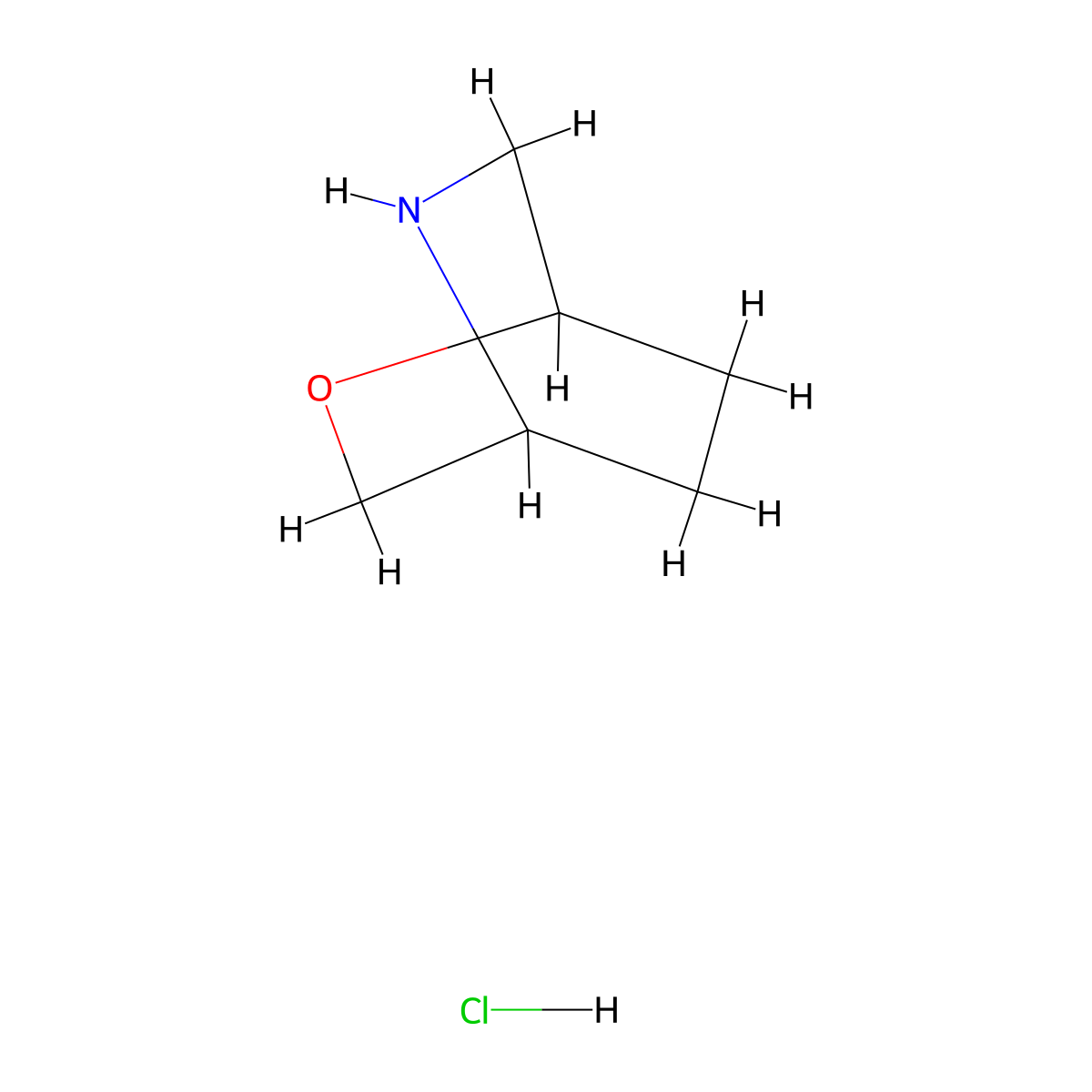 2-Oxa-5-azabicyclo[2.2.2]octane hydrochloride molecular structure, CAS 1408075-32-0
