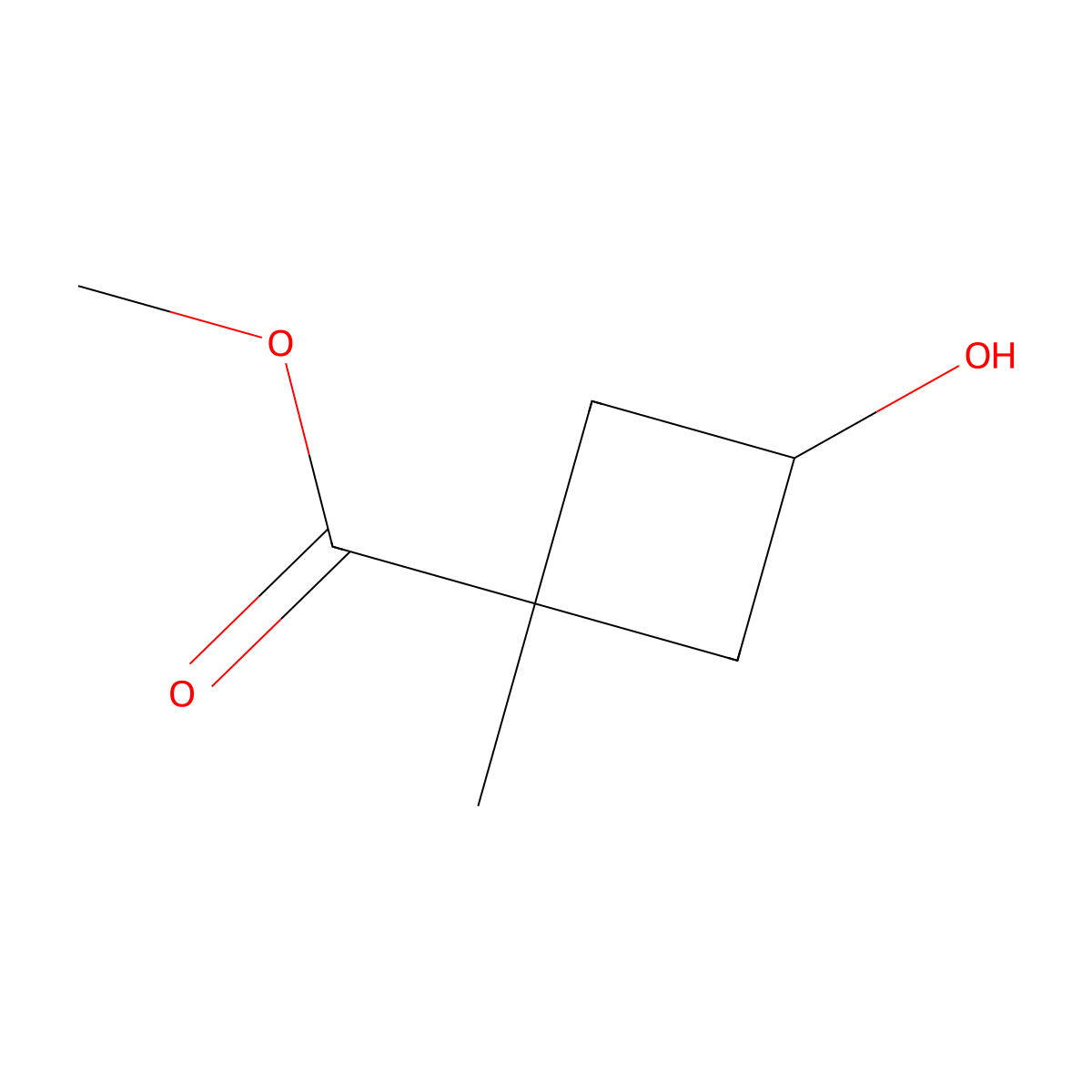 Methyl 3-hydroxy-1-methylcyclobutane-1-carboxylate molecular structure, CAS 1408075-48-8