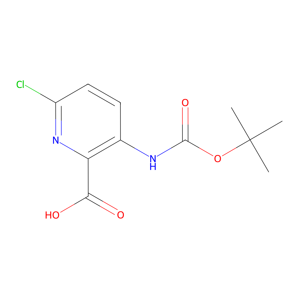 3-(Boc-amino)-6-chloropyridine-2-carboxylic acid molecular structure, CAS 1408075-64-8