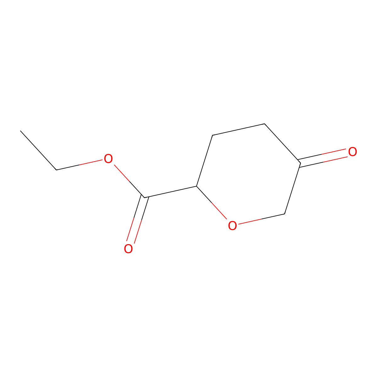 Ethyl 5-oxooxane-2-carboxylate molecular structure, CAS 1408075-77-3