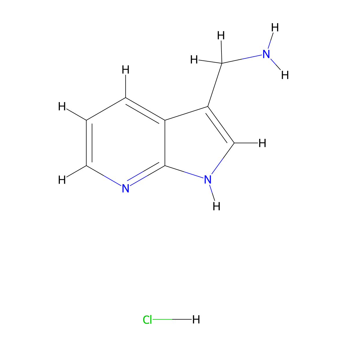 3-Aminomethyl-7-azaindole hydrochloride molecular structure, CAS 1408075-79-5