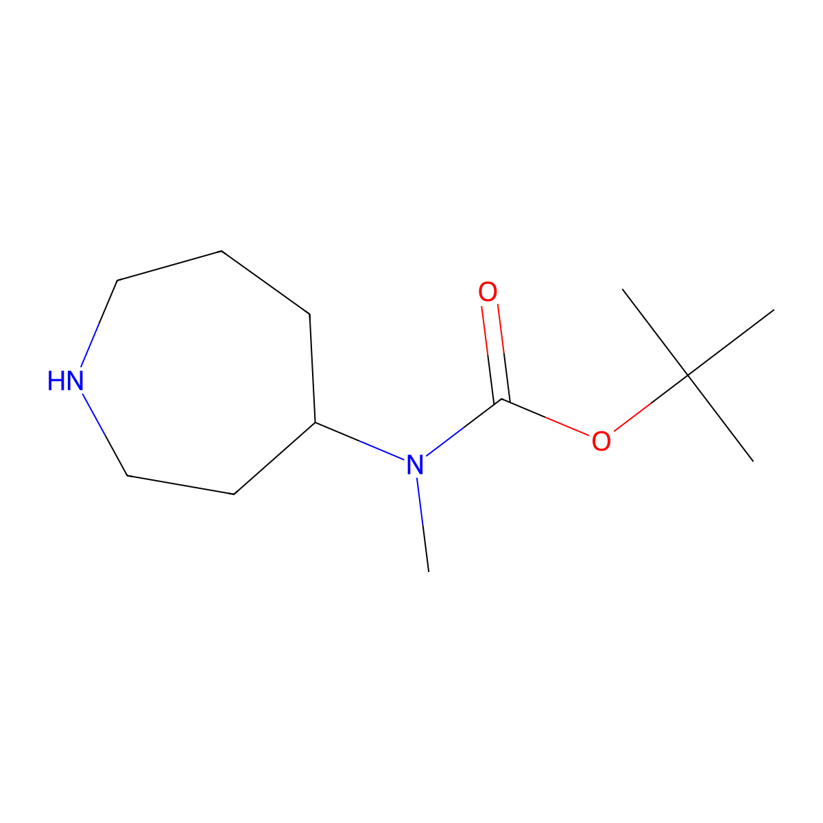 tert-Butyl methyl(azepan-4-yl)carbamate molecular structure, CAS 1408075-96-6