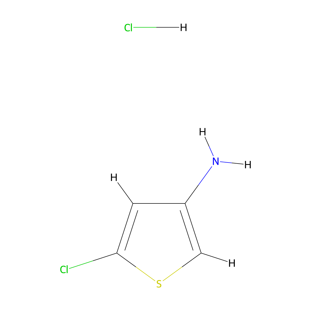 5-Chlorothiophen-3-amine hydrochloride molecular structure, CAS 1408076-06-1