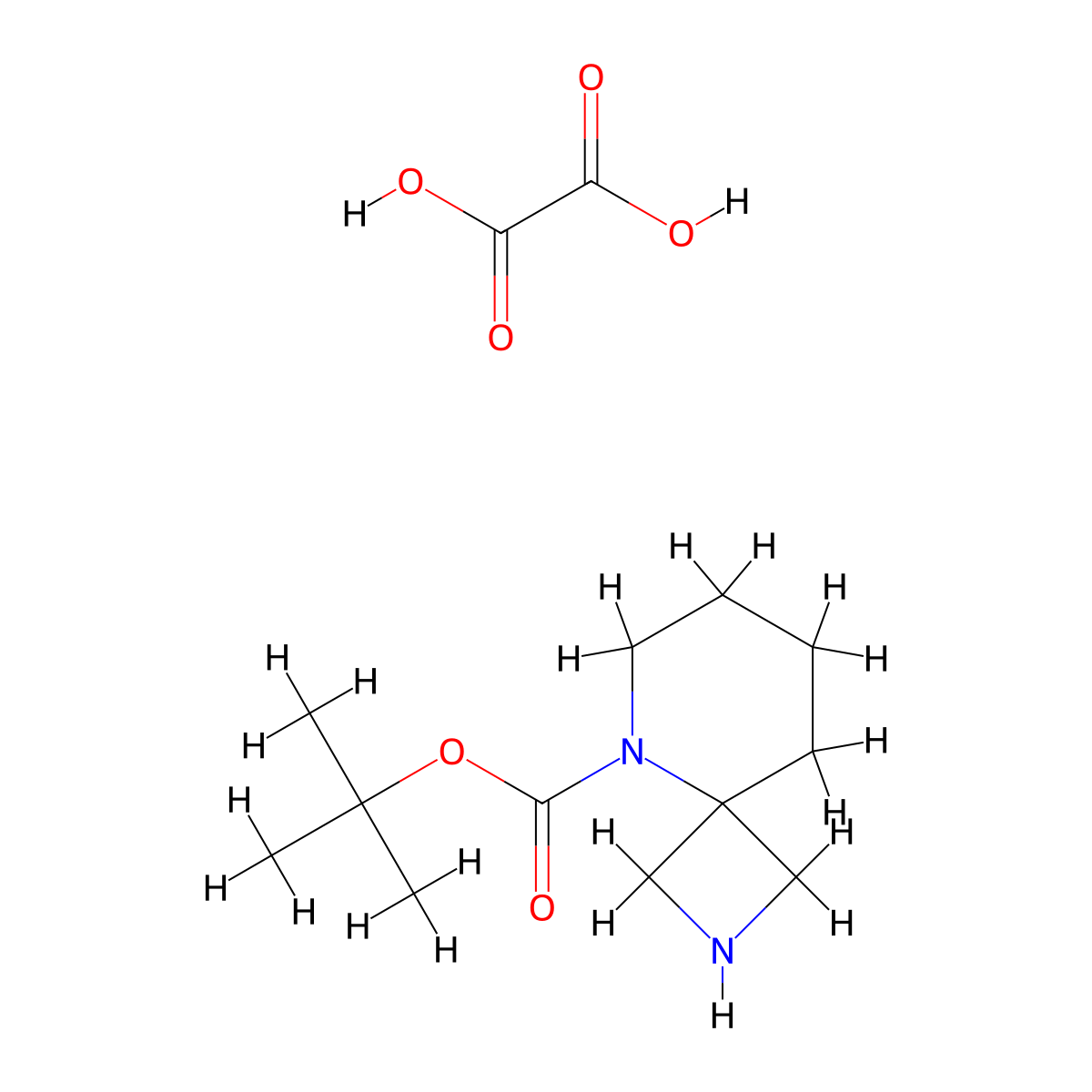 5-Boc-2,5-diazaspiro[3.5]nonane oxalate molecular structure, CAS 1408076-07-2