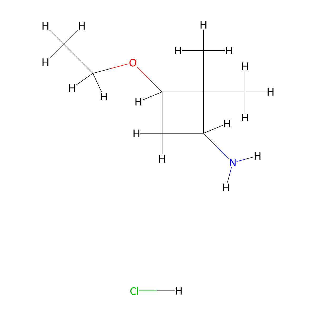 3-Ethoxy-2,2-dimethylcyclobutan-1-amine hydrochloride molecular structure, CAS 1408076-08-3