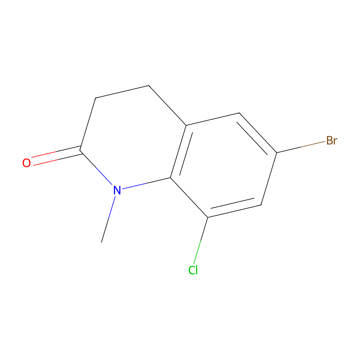 6-Bromo-8-chloro-1-methyl-1,2,3,4-tetrahydroquinolin-2-one molecular structure, CAS 1408076-10-7