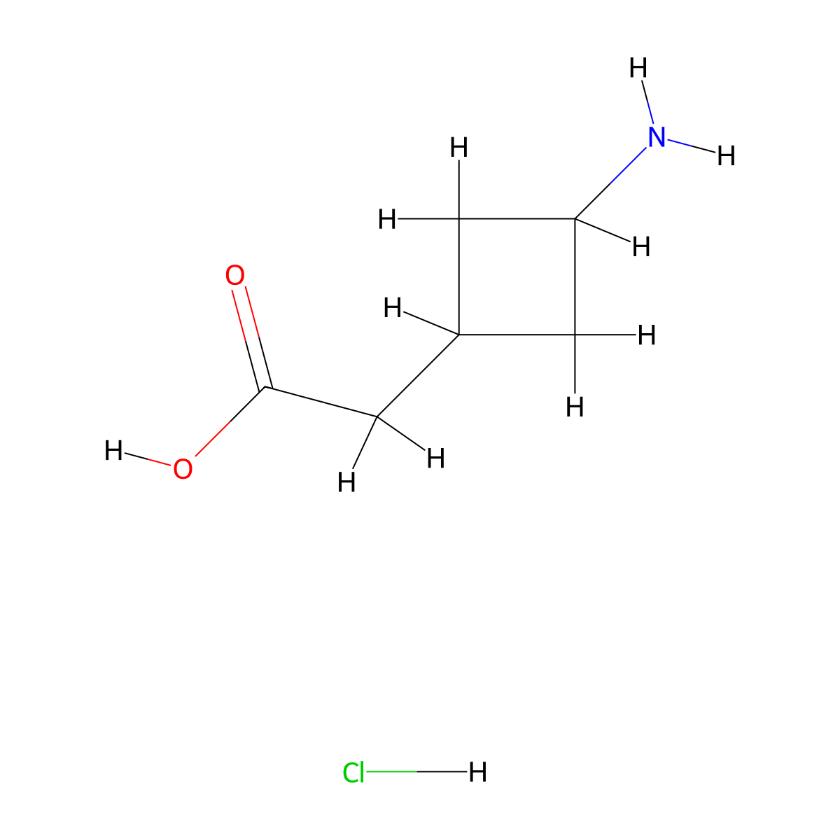 Rac-2-((1r,3r)-3-aminocyclobutyl)acetic acid hydrochloride molecular structure, CAS 1408076-11-8