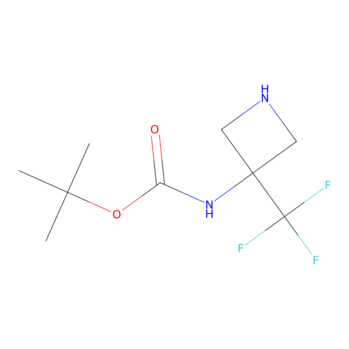 3-(Boc-amino)-3-(trifluoromethyl)azetidine molecular structure, CAS 1408076-17-4