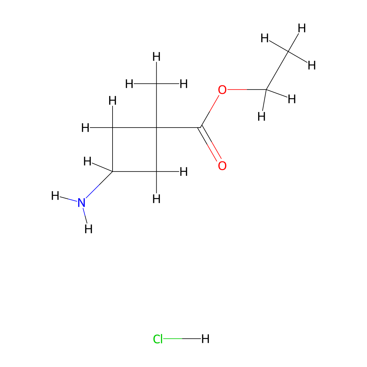 Ethyl cis-3-Amino-1-methylcyclobutanecarboxylate hydrochloride molecular structure, CAS 1408076-18-5