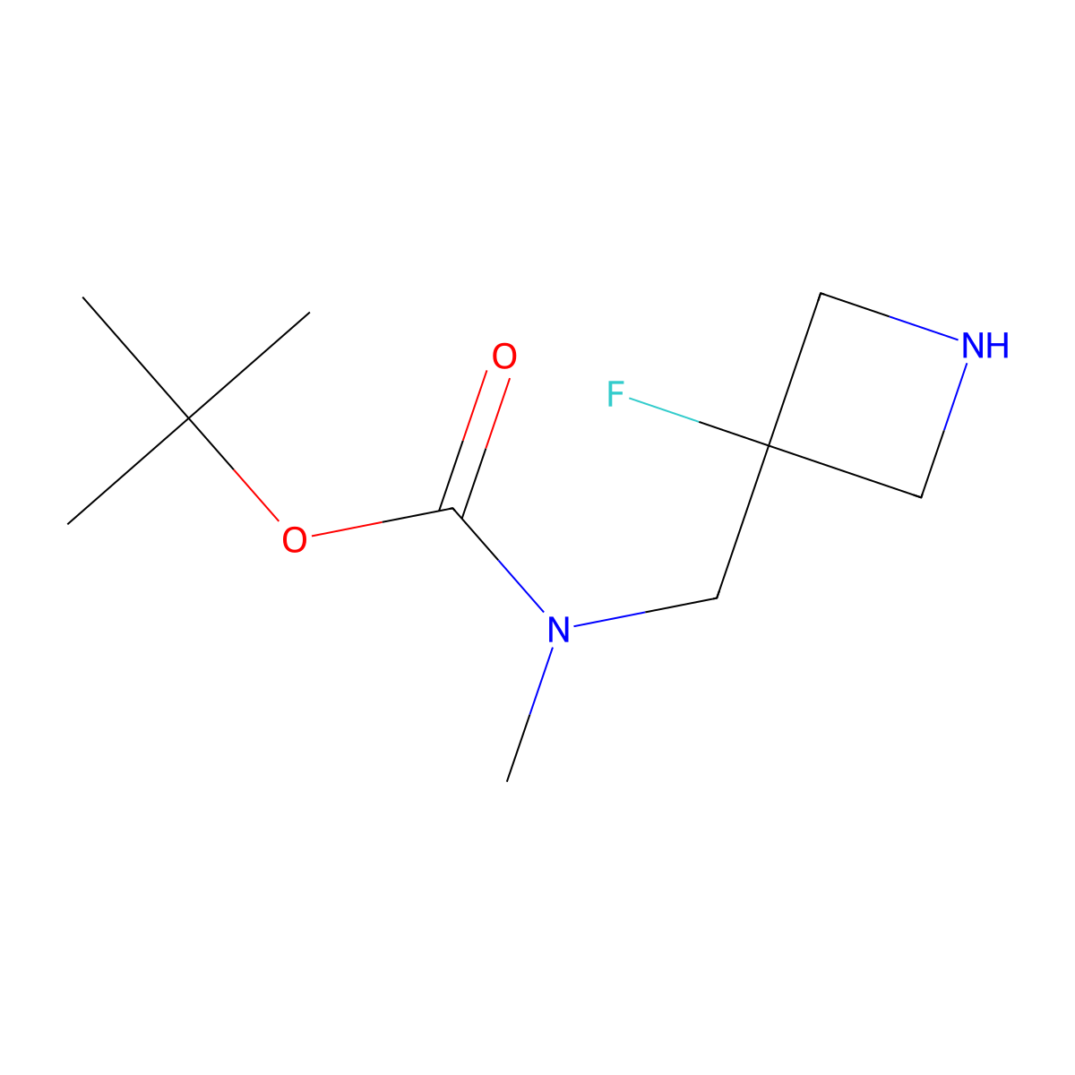 (3-Fluoro-azetidin-3-ylmethyl)-methyl-carbamic acid tert-butyl ester molecular structure, CAS 1408076-20-9