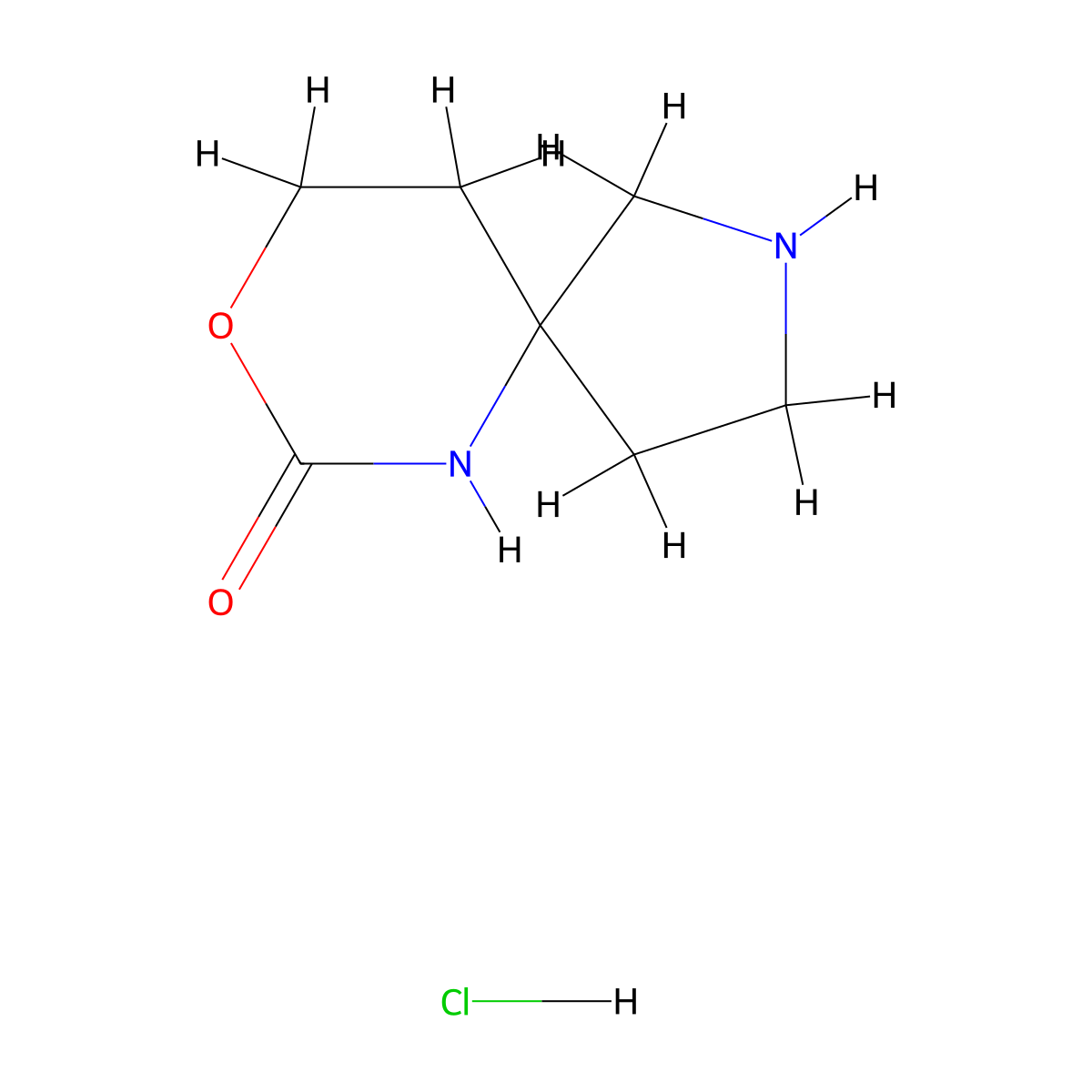 8-Oxa-2,6-diazaspiro[4.5]decan-7-one hydrochloride molecular structure, CAS 1408076-26-5