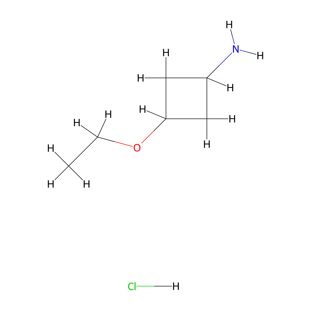 (1r,3r)-3-Ethoxycyclobutan-1-amine hydrochloride molecular structure, CAS 1408076-27-6