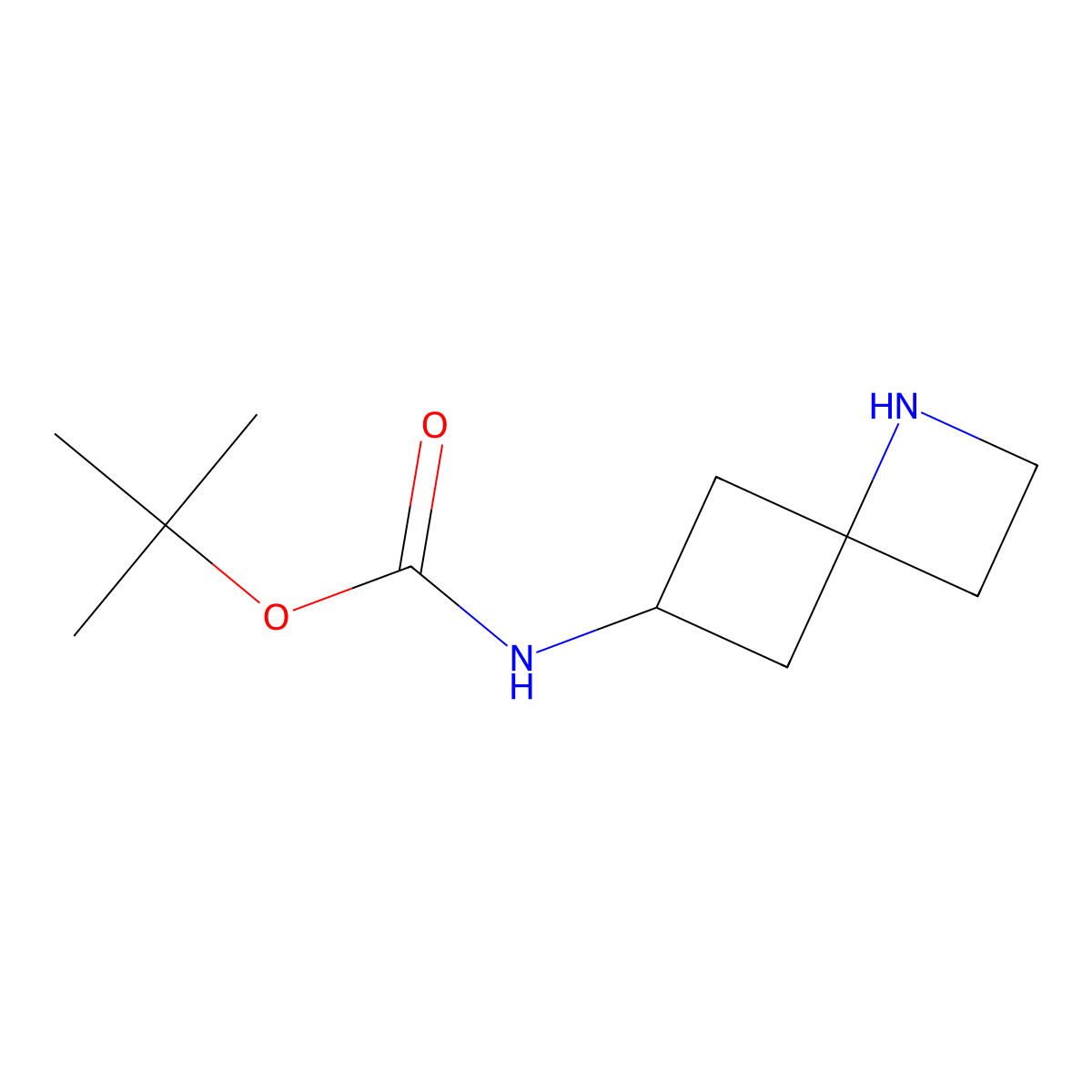 tert-butyl N-{1-azaspiro[3.3]heptan-6-yl}carbamate molecular structure, CAS 1408076-28-7