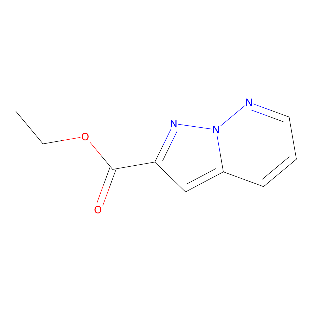 Ethyl pyrazolo[1,5-b]pyridazine-2-carboxylate molecular structure, CAS 1408076-32-3