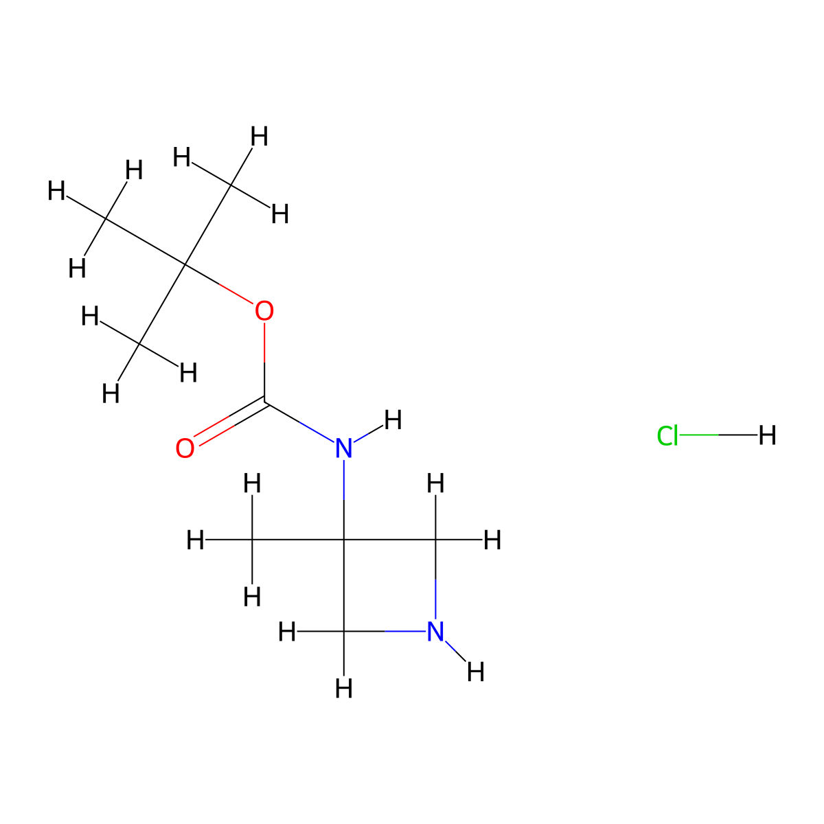 tert-butyl N-(3-methylazetidin-3-yl)carbamate hydrochloride molecular structure, CAS 1408076-37-8