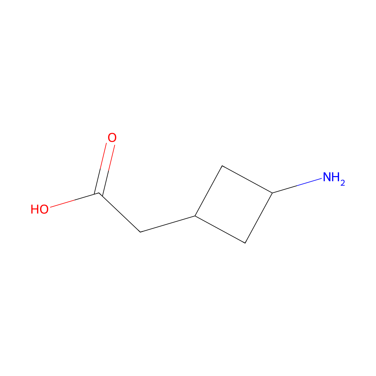 2-(3-Aminocyclobutyl)acetic acid molecular structure, CAS 1408076-40-3