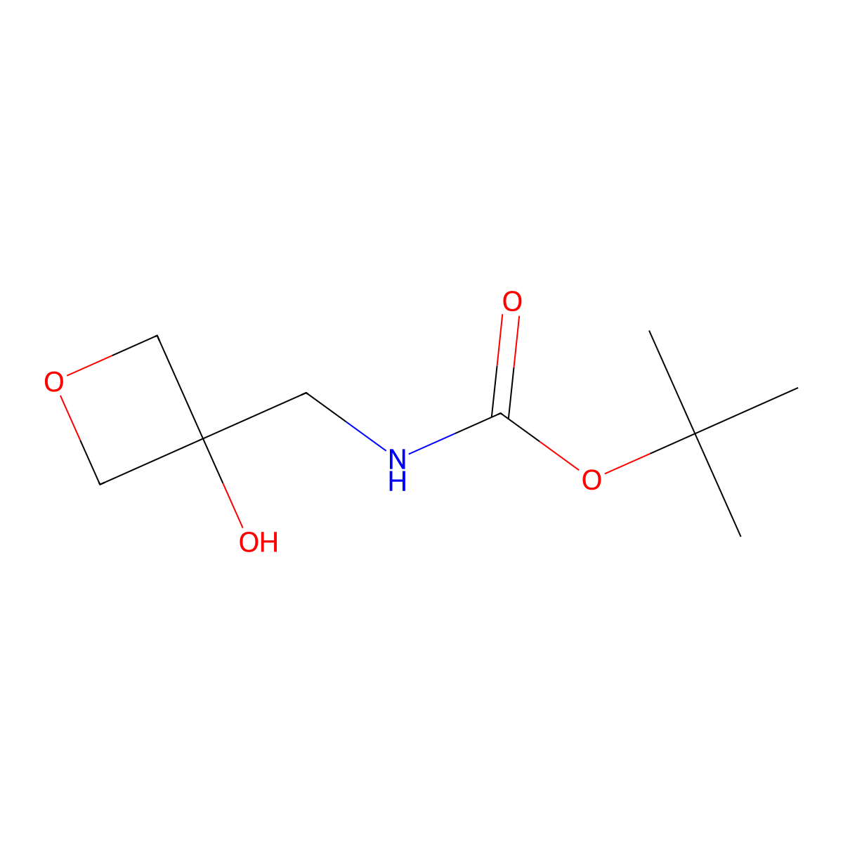 tert-Butyl ((3-hydroxyoxetan-3-yl)methyl)carbamate molecular structure, CAS 1408076-45-8