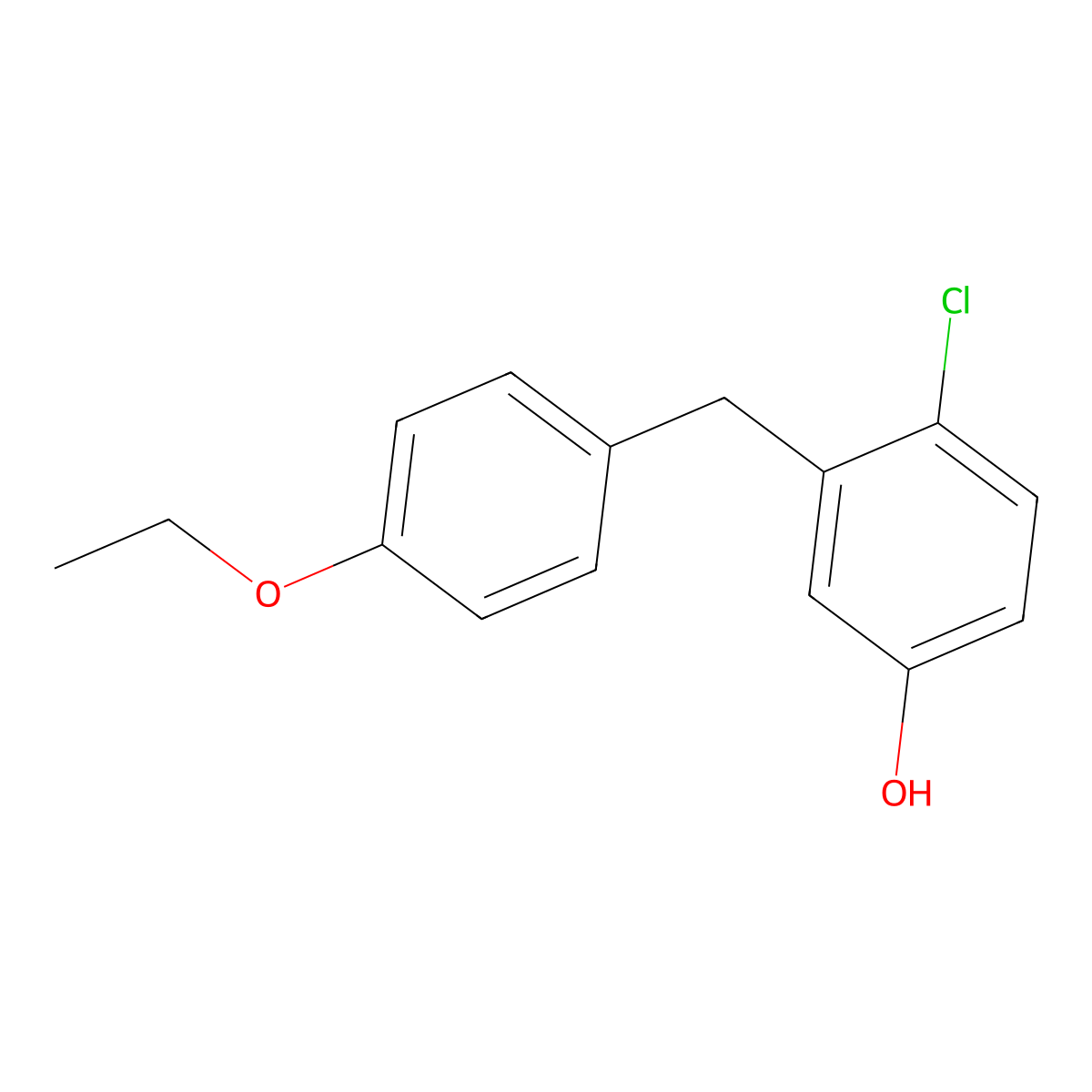 4-Chloro-3-(4-ethoxybenzyl)phenol molecular structure, CAS 1408077-50-8