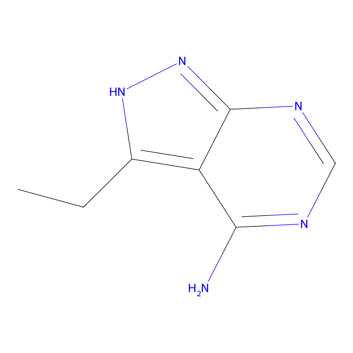 3-ethyl-1H-pyrazolo[3,4-d]pyrimidin-4-amine molecular structure, CAS 1408088-37-8