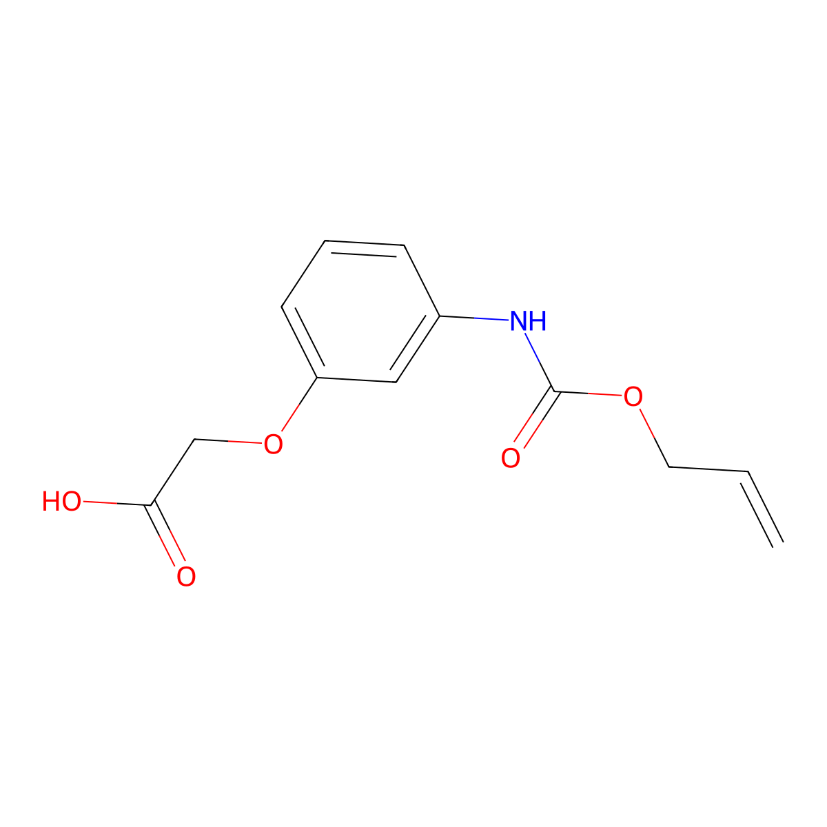 2-(3-{[(Prop-2-en-1-yloxy)carbonyl]amino}phenoxy)acetic acid molecular structure, CAS 1408107-97-0