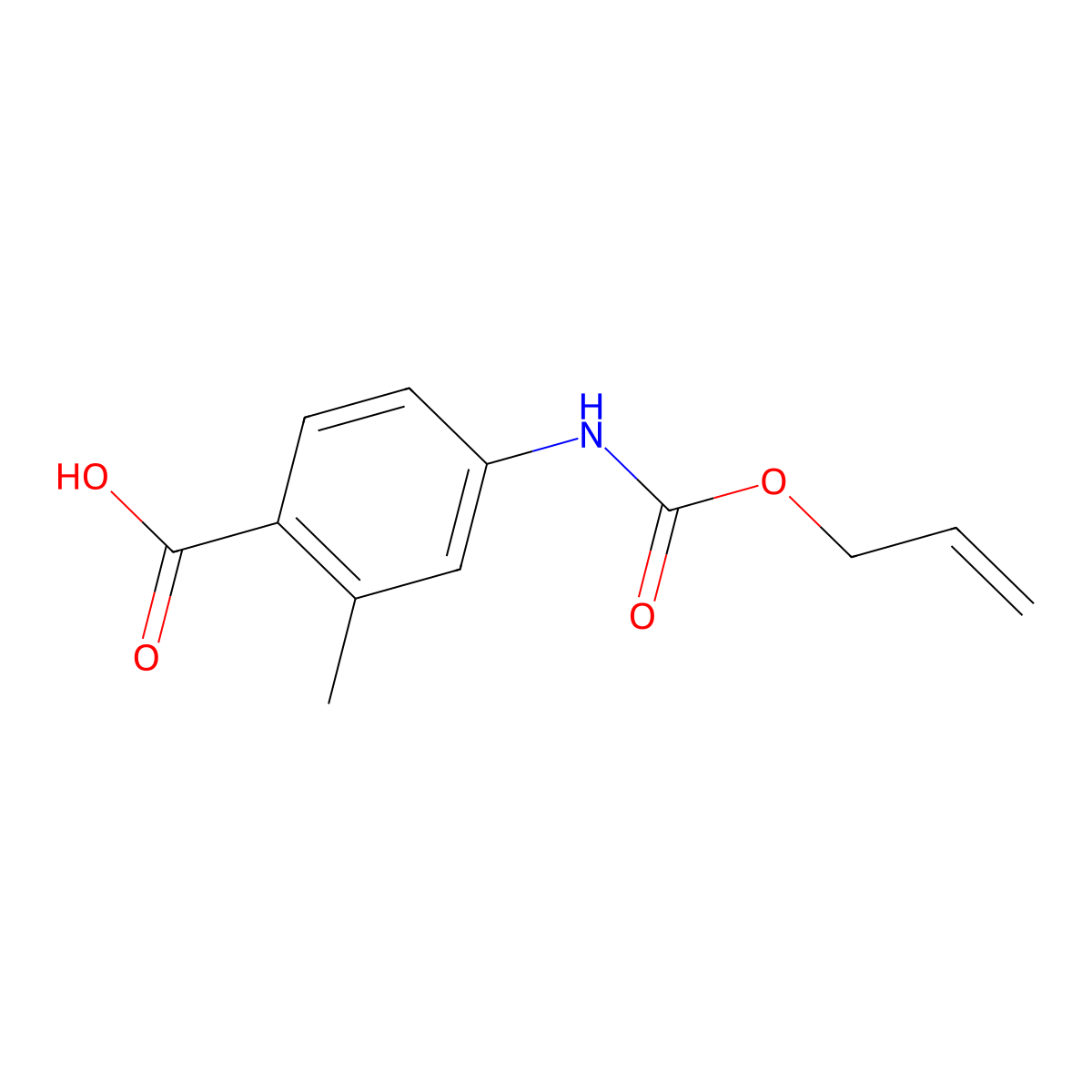 2-Methyl-4-{[(prop-2-en-1-yloxy)carbonyl]amino}benzoic acid molecular structure, CAS 1408108-00-8