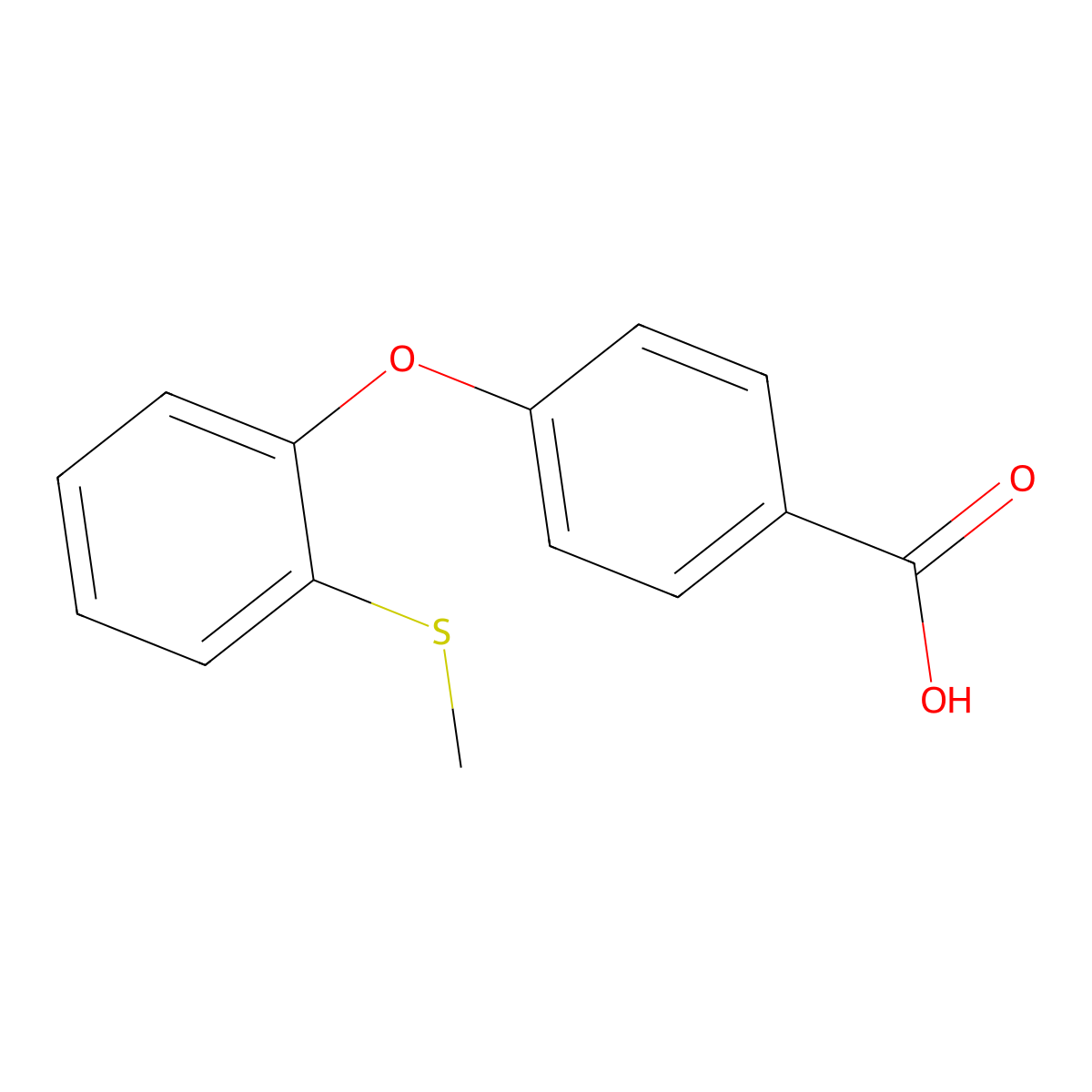 4-[2-(Methylsulfanyl)phenoxy]benzoic acid molecular structure, CAS 1408136-69-5