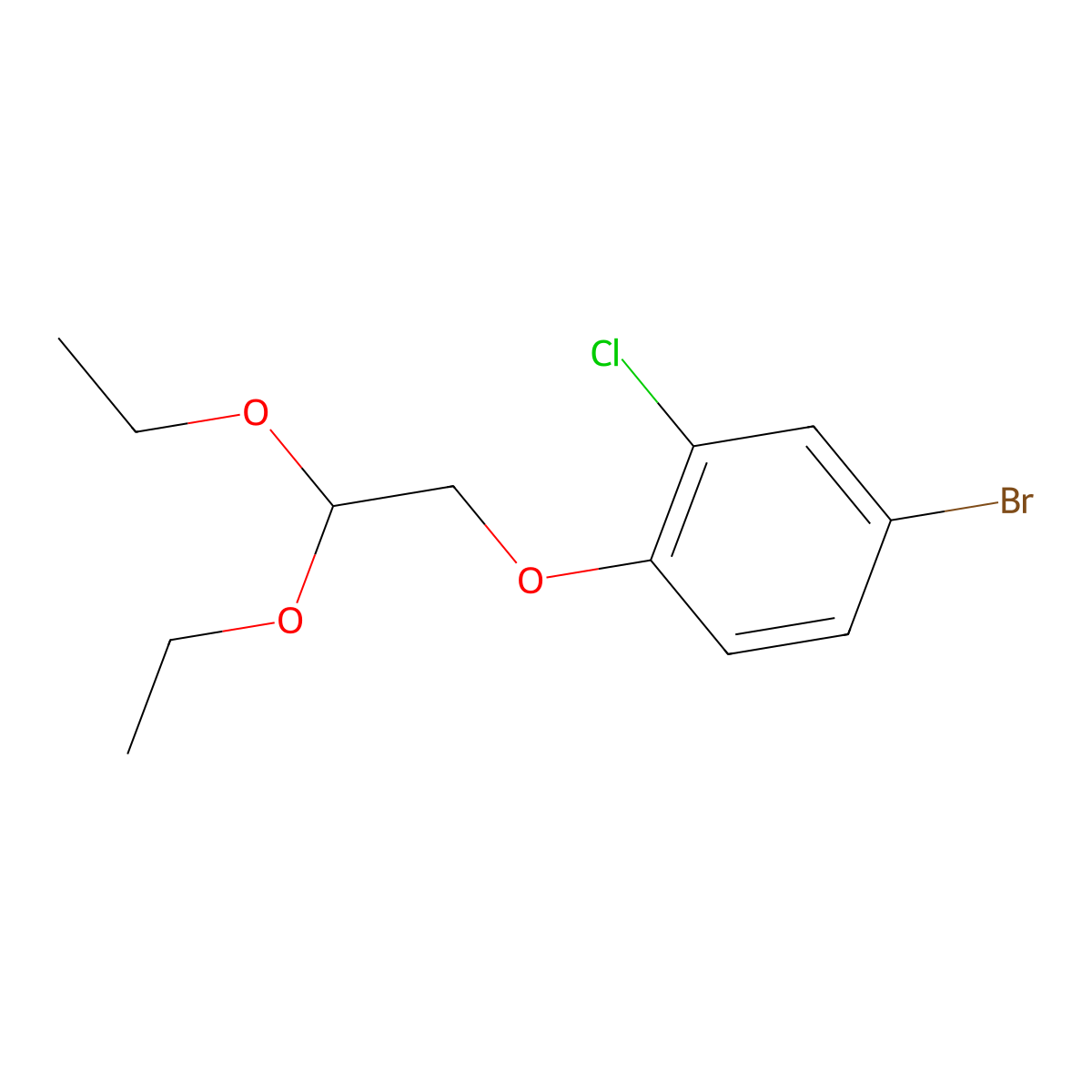 4-Bromo-2-chloro-1-(2,2-diethoxyethoxy)benzene molecular structure, CAS 1408169-95-8