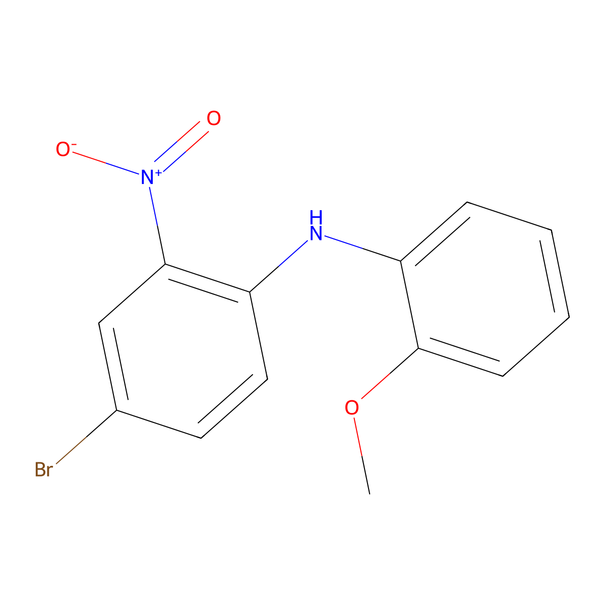 4-bromo-N-(2-methoxyphenyl)-2-nitroaniline molecular structure, CAS 1408185-97-6