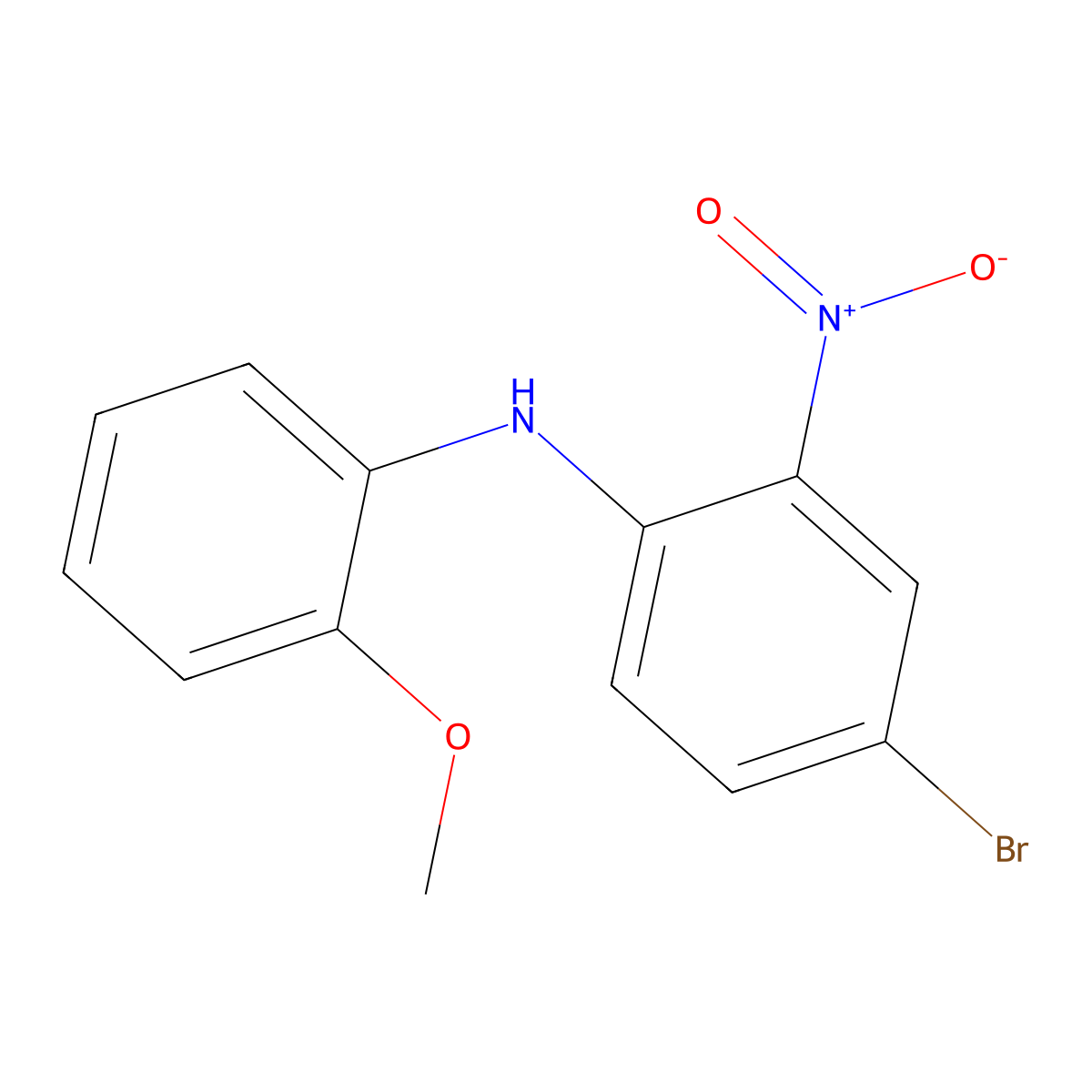 4-bromo-N-(2-methoxyphenyl)-2-nitroaniline molecular structure, CAS 1408185-97-6