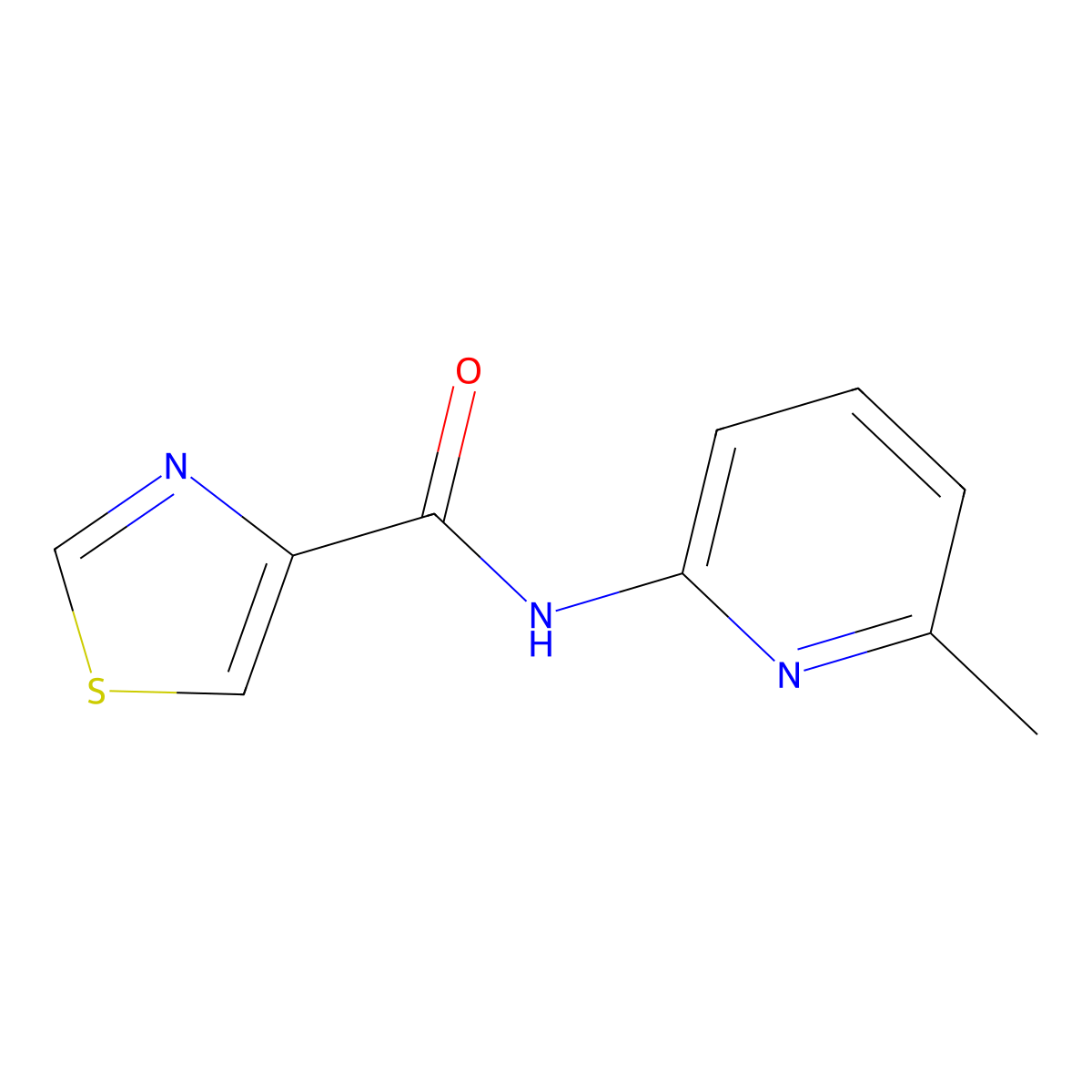 N-(6-methylpyridin-2-yl)-1,3-thiazole-4-carboxamide molecular structure, CAS 1408192-69-7