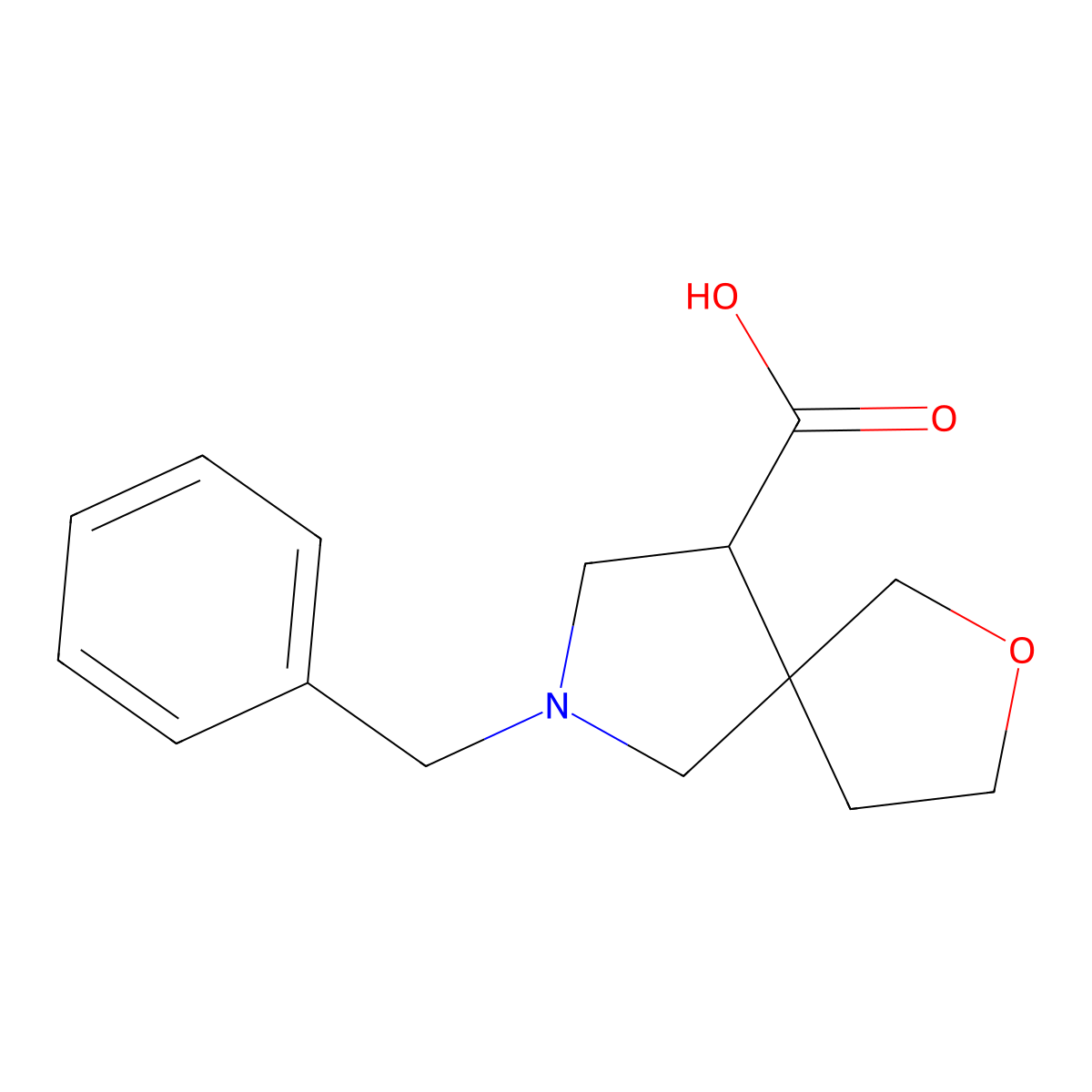 7-Benzyl-2-oxa-7-azaspiro[4.4]nonane-9-carboxylic acid molecular structure, CAS 1408193-08-7
